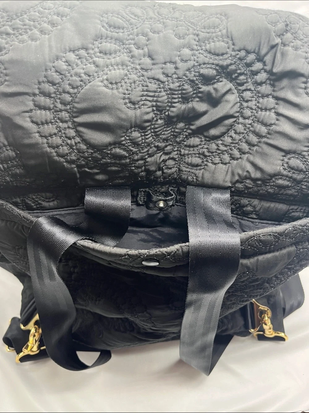 Petunia Pickle Bottom Black Quilted Boxy Backpack Diaper Bag